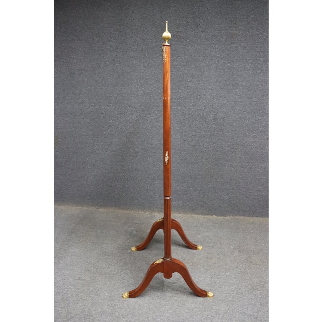 Brown Edwardian Style Mahogany Cheval Dressing Mirror With Brass Accents For Sale - Image 8 of 13
