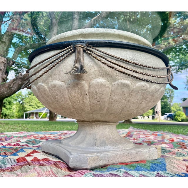 Vintage Grecian Urn Base Glass Top Coffee Table | Chairish
