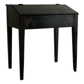 Early 19th Century Antique American Folk Art Painted Slant-Front Desk For Sale