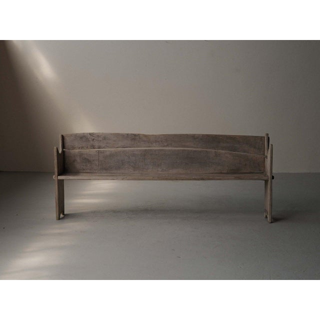 Rustic Wood Farm Bench, France, 1800s For Sale - Image 4 of 17