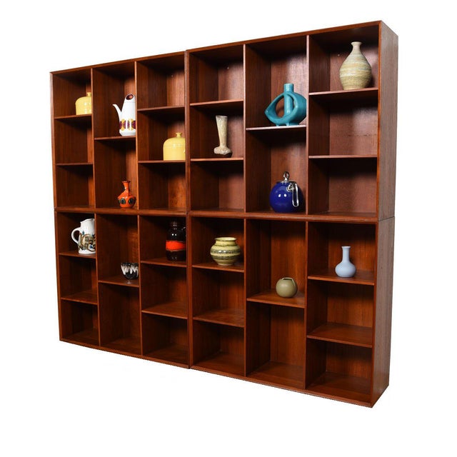 Solid Teak Danish Modern Bookcases by Peter Hvidt Chairish