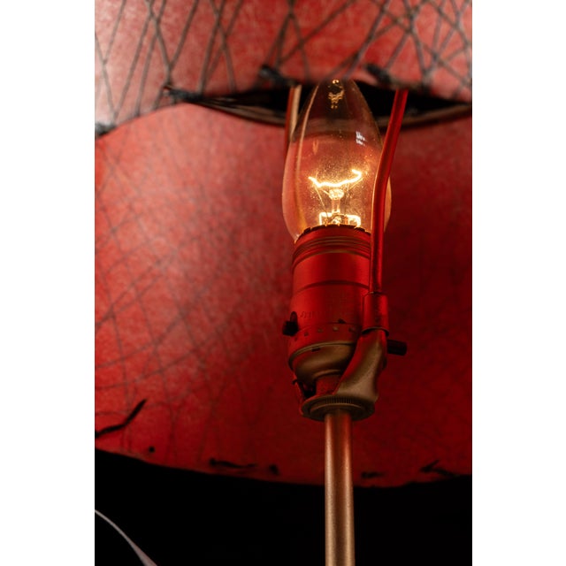 Mid 20th Century Mid-Century Tulip Lamp With Red Shade For Sale - Image 5 of 6