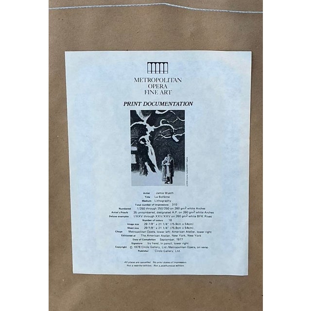 American Vintage 1978 Metropoilitan Opera “La Boheme” Lithograph For Sale - Image 3 of 12