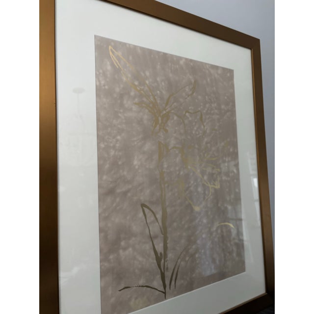 Hollywood Regency Gold Foil Watercolor Artwork by Chelsea House For Sale - Image 3 of 5