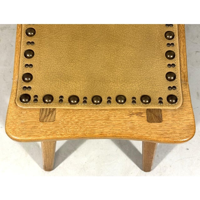 Small Vintage Blond Oak Stool, 1960s For Sale - Image 15 of 16