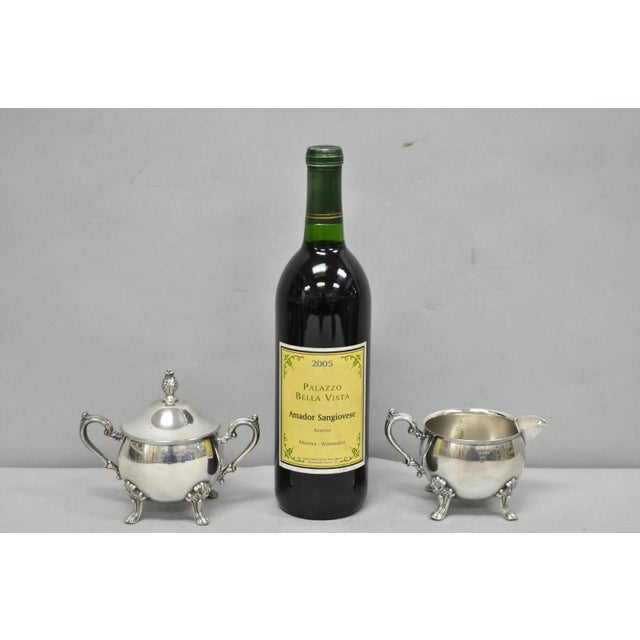 Vintage Sheridan Victorian Silver Plated Footed Lidded Sugar Bowl & Creamer Set - 2 Pcs. Circa Mid 20th Century....