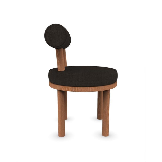 Contemporary Moca Chair in Famiglia 53 Fabric and Smoked Oak by Studio Rig for Collector For Sale - Image 3 of 6