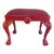 1970s Vintage Red on Red Chippendale Style Stool For Sale