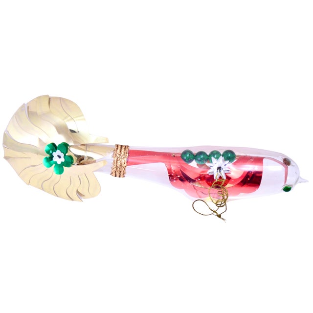 Traditional Blown Art Glass Bird Ornament For Sale - Image 3 of 4