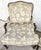 French Country Vintage French Louis XV Armchairs Damask Linen Pair For Sale - Image 3 of 16