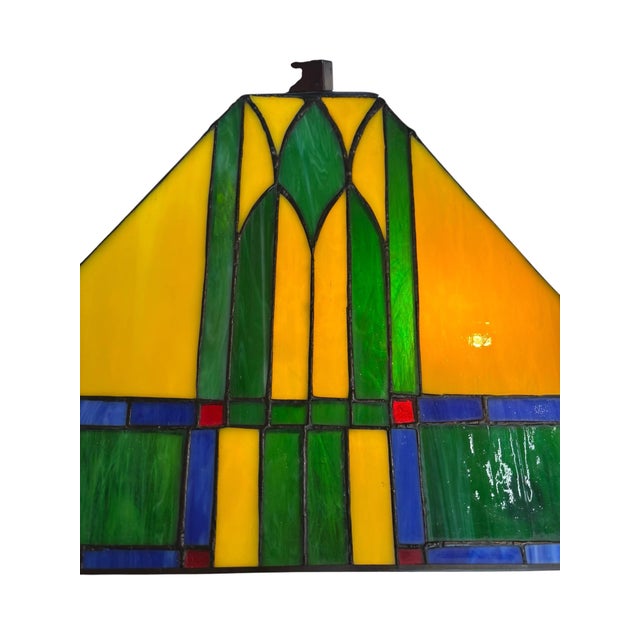 Thomas Kinkade “Painter of Light” Prairie Style Stained Glass Table Lamp Mission Arts & Crafts Lighting For Sale - Image 4 of 9