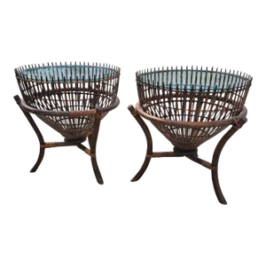 1960s Franco Albini Tables/Mid-Century Modern Fish Trap Tables - Set of 2