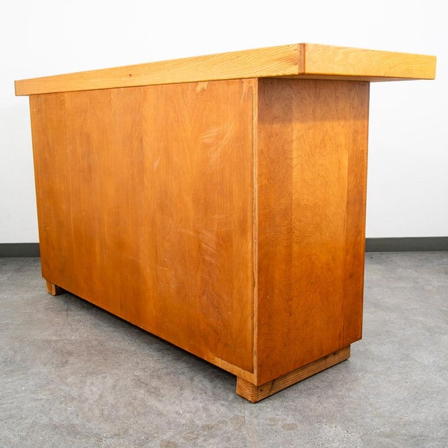 Wood Mid Century Modern Cabinet Custom Bar Liquor White Oak Cabinet Shelves 72" Black For Sale - Image 7 of 12