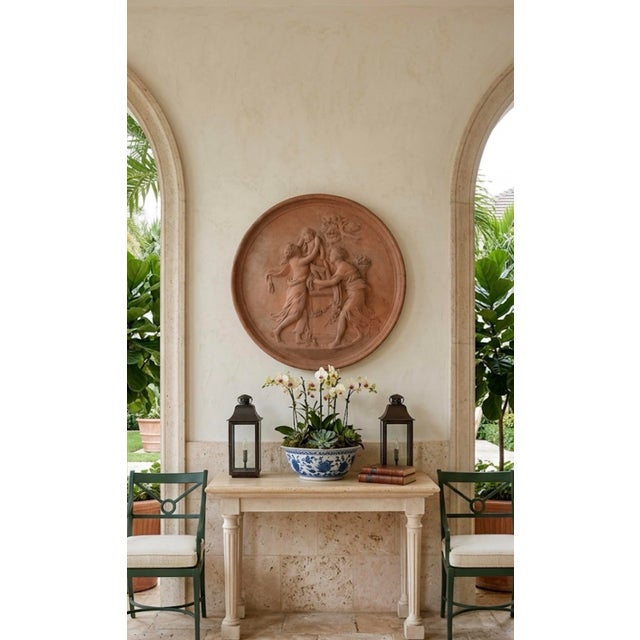 A Vintage Neoclassical Terracotta Relief Wall Plaque For Sale - Image 9 of 9