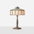 1920s 1920s Art Nouveau Slag Glass Table Lamp with Metal Overlay For Sale - Image 5 of 14