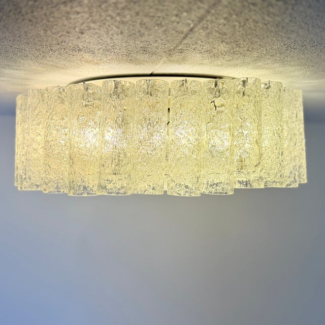 Vintage German Murano Glass Ceiling Lamp from Doria Leuchten, 1960s For Sale - Image 4 of 9