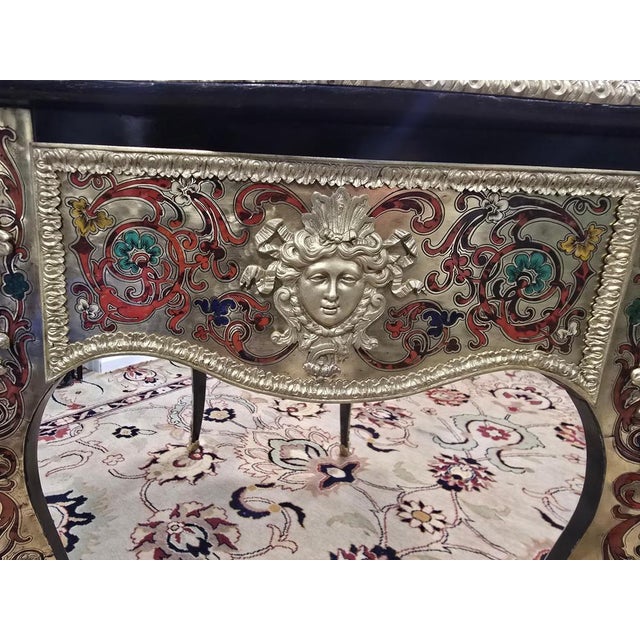 Gold French Boulle Style with Marquetry and Gilt Side Table, 1800 For Sale - Image 8 of 13