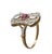 Gold 18k Gold Art Deco Antique Pink Sapphire & Diamond Shield Ring Size 7 1/2 For Sale - Image 8 of 9
