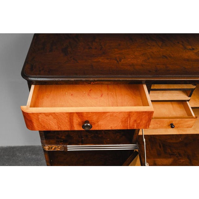 Art Deco Bookcase with Secretary Compartment in Birch and Walnut For Sale - Image 16 of 18