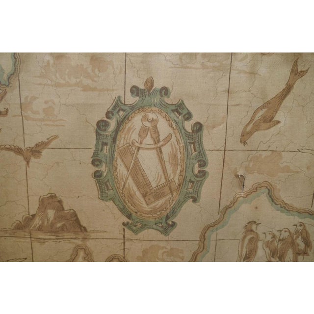 Triple Extending Fire Screen of Northern Hemisphere Map For Sale - Image 14 of 15