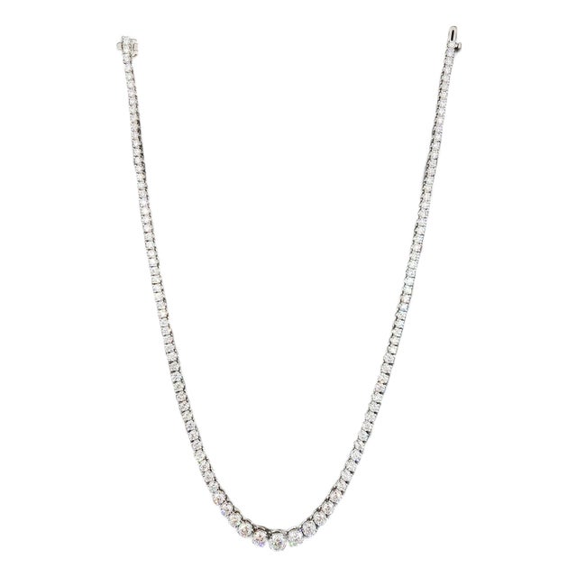 17.72 Ct Riviera Graduated Diamond Necklace - Platinum For Sale