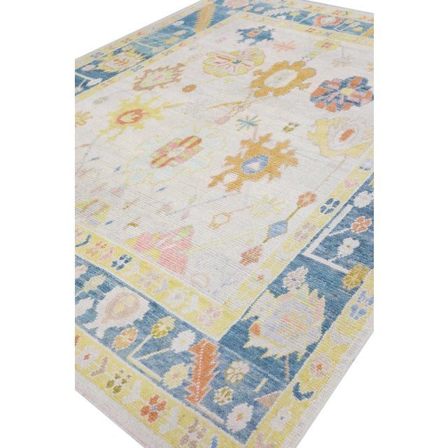 Beige Modern Turkish Oushak Rug 8'6" x 10'10" For Sale - Image 8 of 10