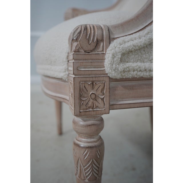 Pair of French Louis XVI Boucle Rams Head Chairs For Sale - Image 15 of 18