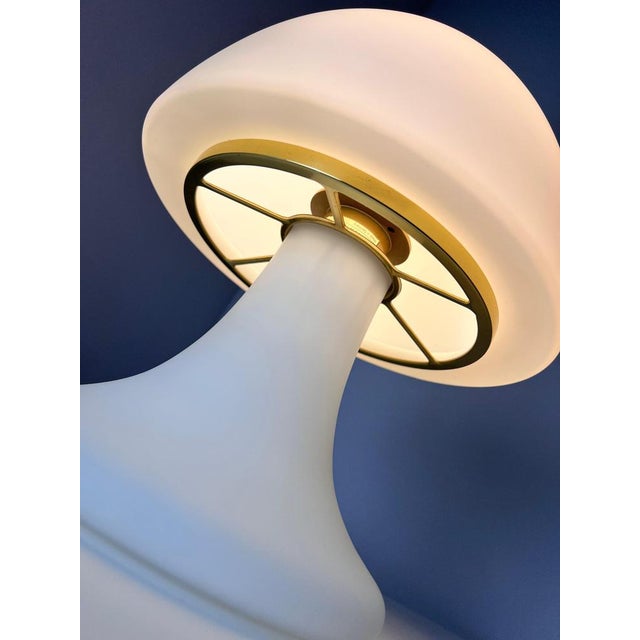White Mushroom Table Lamp from Glashütte Limburg For Sale - Image 5 of 11