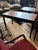 Handsome Vintage Burl and Inlaid Desk With Ebonized Base For Sale - Image 9 of 11