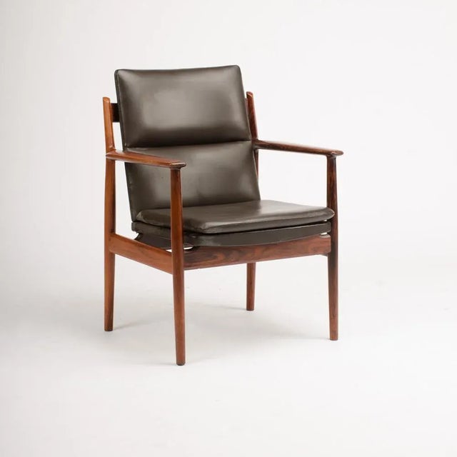 Mid-Century Modern A Danish Rosewood Chair With Leather Upholstery Designed by Arne Vodder for Sibast C 1950s For Sale - Image 3 of 9