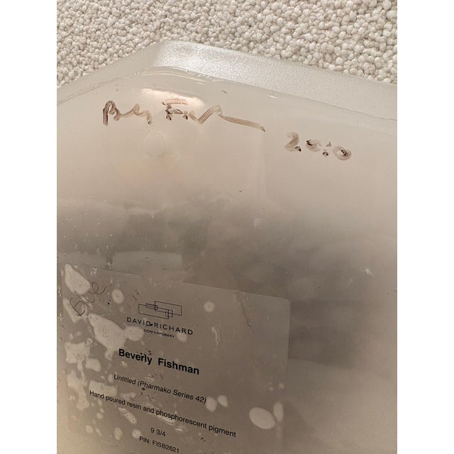 Exhibited Beverly Bev Fishman Shield Resin Wall Sculpture With Phosphorescent Pigment, Signed, 2010, David Richard Gallery For Sale - Image 12 of 16