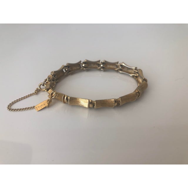 Metal 1970s Monet Gold Tone Bamboo Bracelet For Sale - Image 7 of 8
