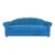 Wicked Elements Mid-Century Modern Blue Bayou Velvet Channel Back Sofa For Sale