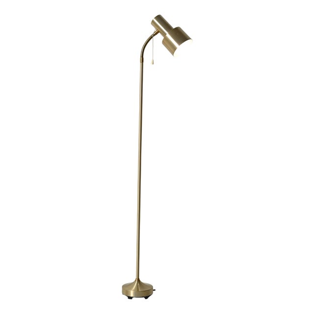 Scandinavian Golden Floor Lamp, 1960s For Sale