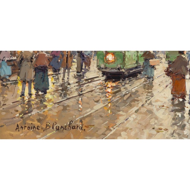 Early 20th Century Antoine Blanchard - La Madeleine Street Scene in Paris c.1900s -Oil Painting For Sale - Image 5 of 6