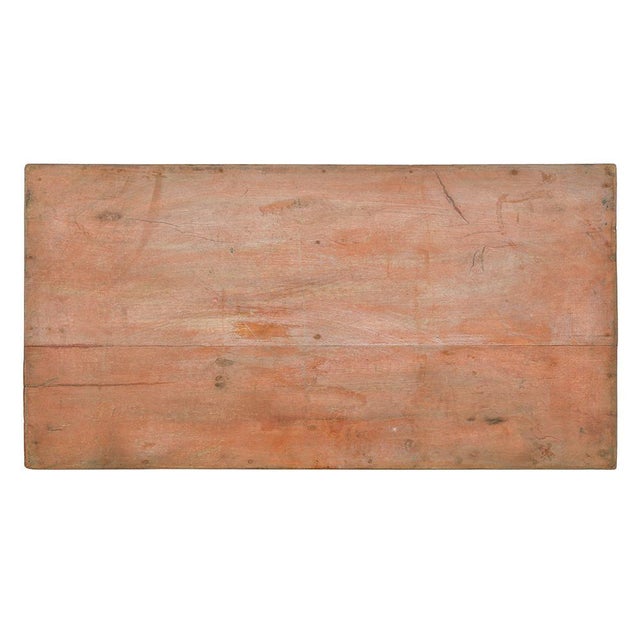 Orange Patinated Wooden Coffee Table For Sale - Image 6 of 7