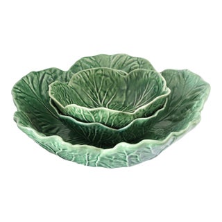 Late 20th Century Bordallo Pinheiro Cabbageware Bowls, Set of 3 For Sale