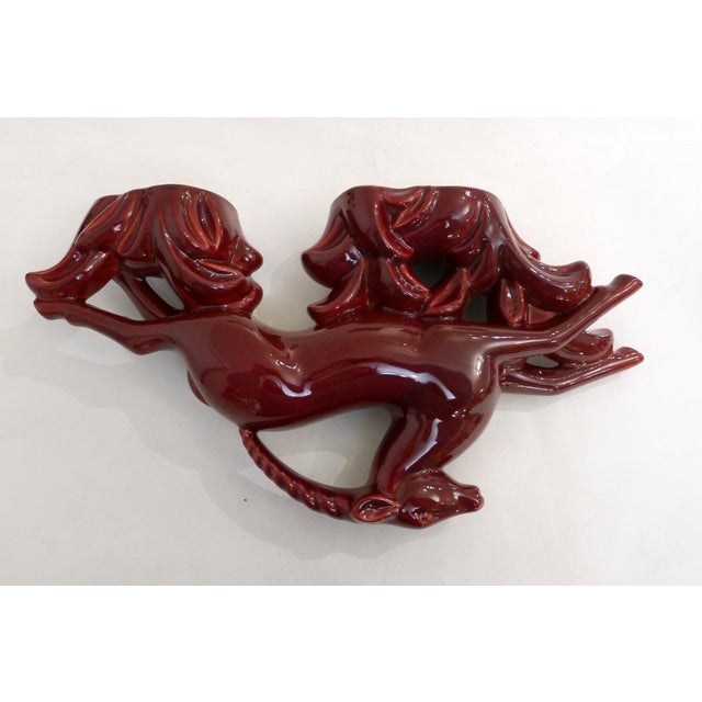Large Art Deco Sculpture of a Leaping Gazelle in Earthenware with Red Glaze, 1930s-1940s For Sale - Image 10 of 14
