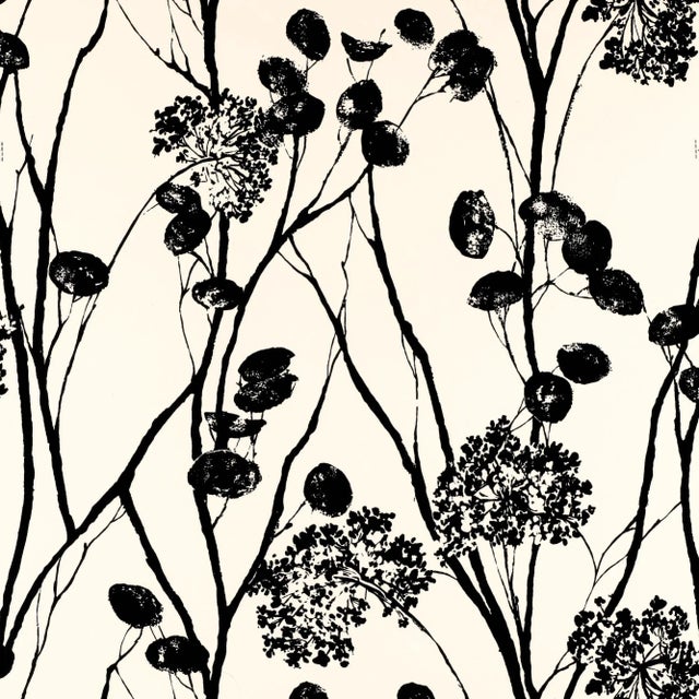 Contemporary Sample - Schumacher Moonpennies Wallpaper in Black & Ivory For Sale - Image 3 of 3