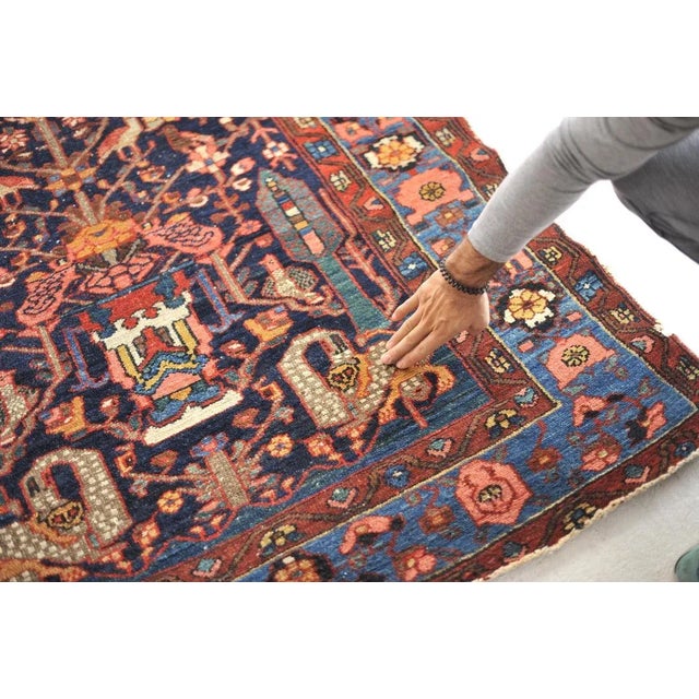 Serpent & Feline Tree of Life Hanging Rug 4.6 x 6.5 For Sale - Image 12 of 13