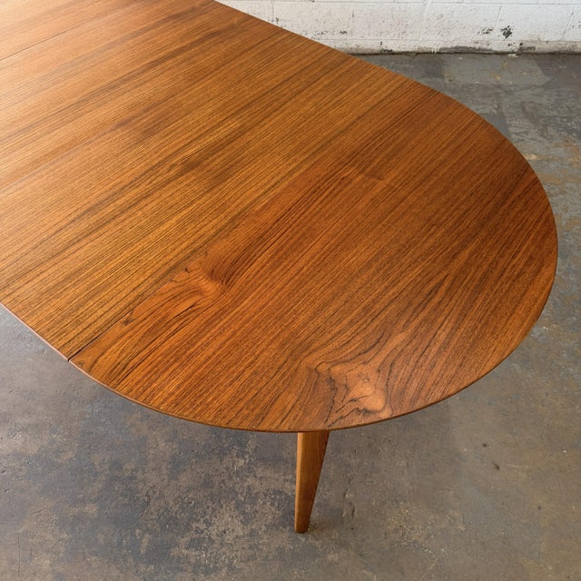 Monumental Henning Kjærnulf Model 62 Danish Modern Teak & Oak Dining Table Sorø Stolefabrik 4 Original Leaves Vintage For Sale - Image 13 of 17