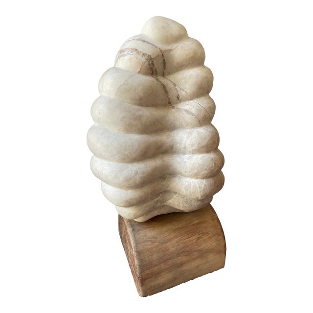 Alabaster Sculpture of the Rattle of a Rattlesnake For Sale