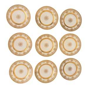Vintage H & Co Selb Bavaria Heinrich Gold Encrusted Plates – Set of 9