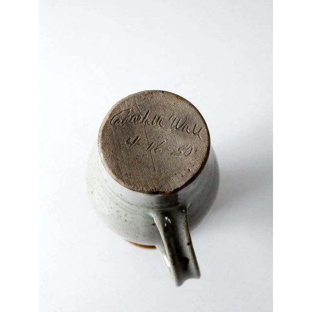 Vintage Studio Pottery Pitcher Circa 1980 For Sale - Image 9 of 10