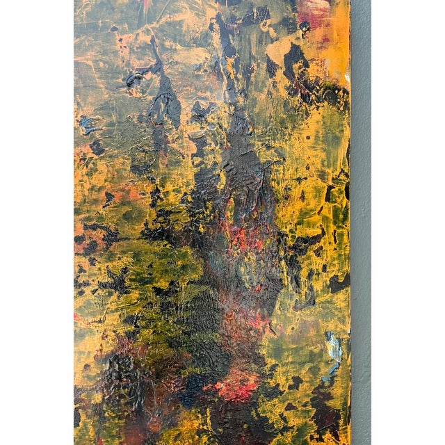Mid-Century Modern Vintage Abstract Expressionist Painting on Canvas For Sale - Image 3 of 12