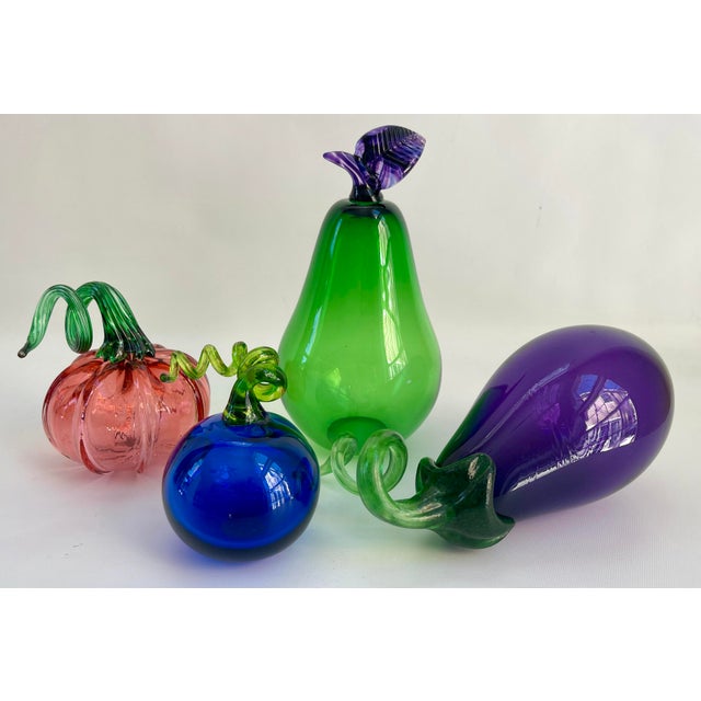 Murano Large Handblown Art Glass Fruit Collection - Set of 4 For Sale - Image 4 of 11