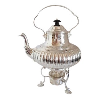 Sterling Silver Spirit Kettle and Stand, London, 1975 For Sale