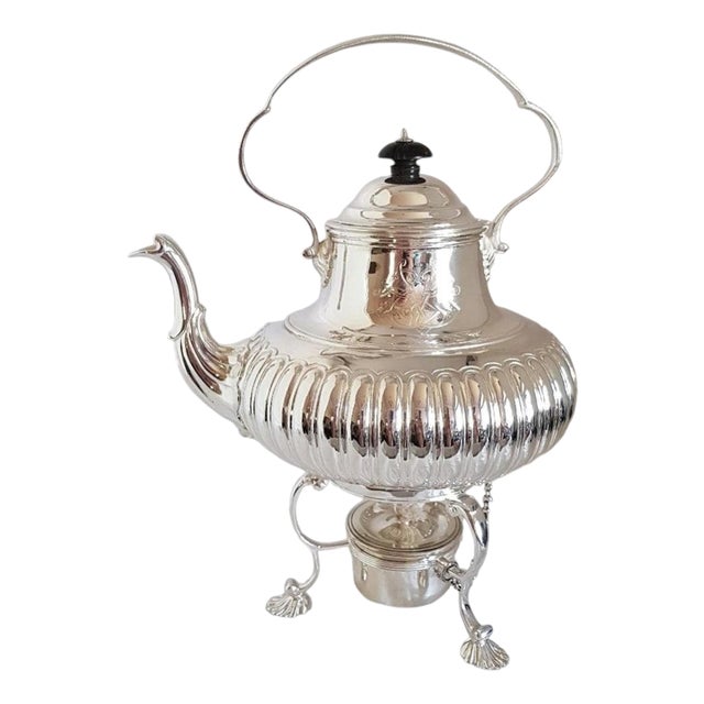 Sterling Silver Spirit Kettle and Stand, London, 1975 For Sale