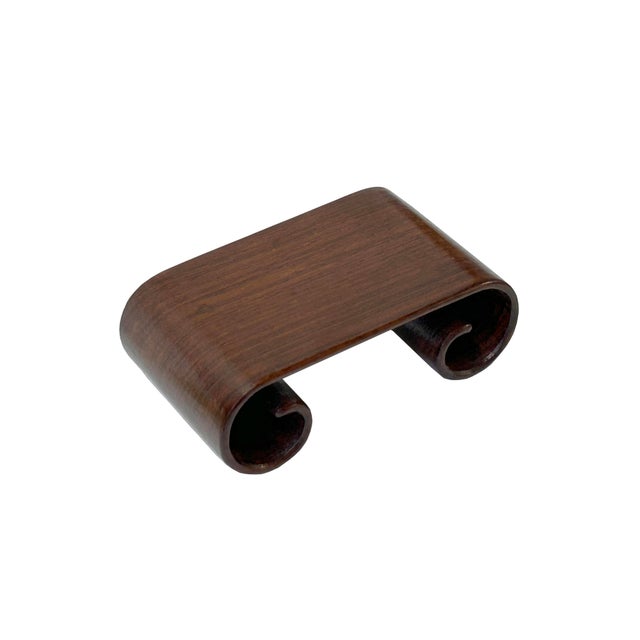 3" Brown Wood Scroll Legs Rectangular Display Stand Riser Easel For Sale - Image 4 of 5