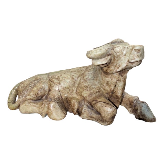 Asian Artist, Sacred Cow Carved from Hard Stone, 1890s, Stone For Sale